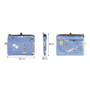 Lanyard Cardholder (Horizontal) | UMA080 | Bubble Tea Cat Sky Blue