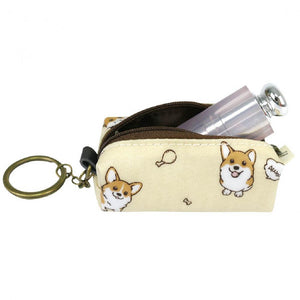 Lipstick Coin Pouch with Key Ring | UMA011 | Inu Shiba Pink