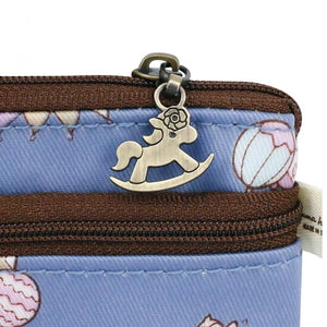 Double Zippers Coin Pouch (L) | UMA041 | Bunny on Scale Pink