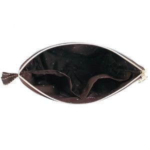 Dumpling Cosmetic Pouch (L) with Wristlet | UMASC022 | Coffee Black
