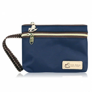 3 Zippers Pop Coin Pouch with Wristlet | UMASC236 | Nylon Navy