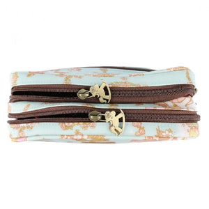 3 Zippers Rectangular Crossbody Bag | UMA218 | Musical Bichon Navy