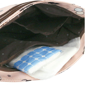 4 Zippers Crossbody Bag | UMA170 | Skiing Corgi Navy