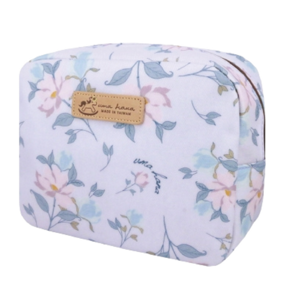 Cube Cosmetic Pouch | UMA019 | Floral Flowers Purple