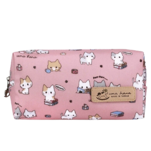 Rectangle Pouch with Wristlet | UMA167 | Taddy Cat Pink