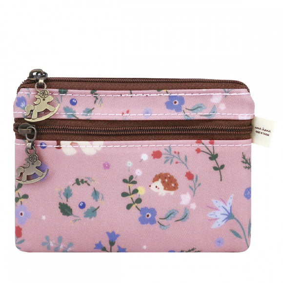 Double Zipper Coin Pouch (S) | UMA012 | Hide and Seek Pink