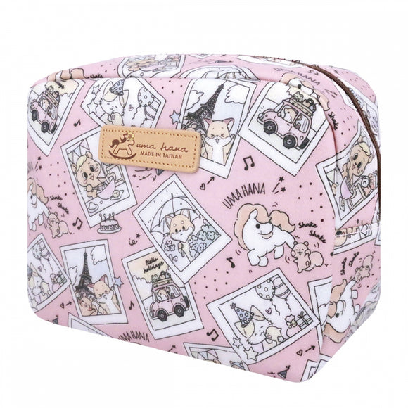 Cube Cosmetic Pouch | UMA019 | Photo Collage Pink