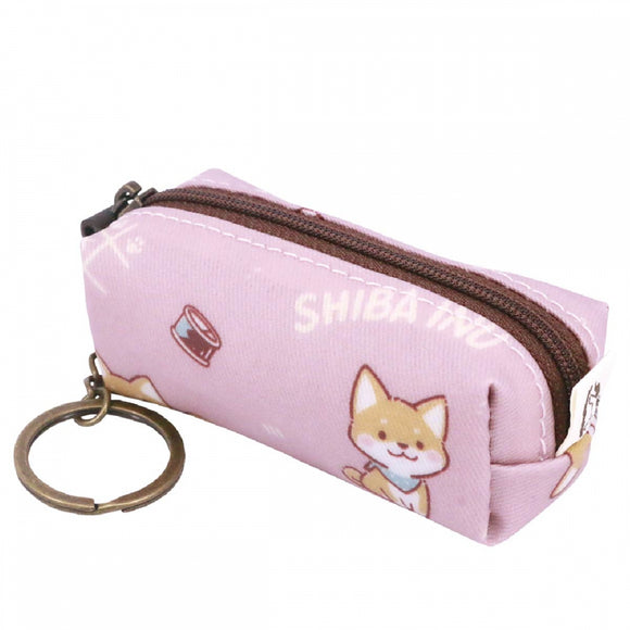 Lipstick Coin Pouch with Key Ring | UMA011 | Inu Shiba Pink