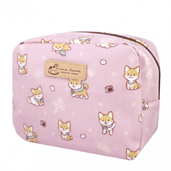 Cube Cosmetic Pouch | UMA019 | Shiba Inu Pink