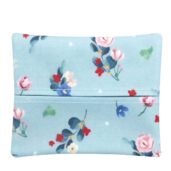 Tissue Coin Pouch | UMA009 | Little Flowers Sky Blue