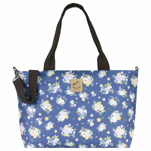 Horizontal A4 Shoulder Bag | UMA191 | Wild Flowers Navy