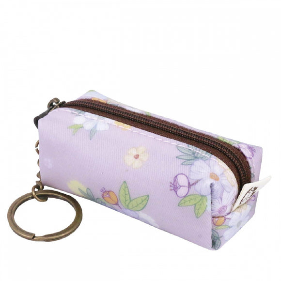 Lipstick Coin Pouch with Key Ring | UMA011 | Wild Flower Purple