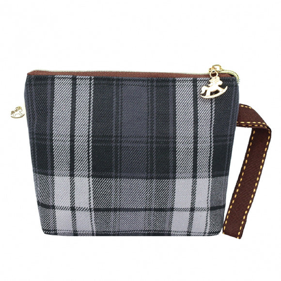 Cosmetic Wristlet Pouch (S) | UMACH153 | Checkered Black