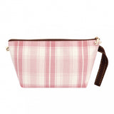 Dumpling Cosmetic Pouch (L) with Wristlet | UMACH022 | Checkered Pink