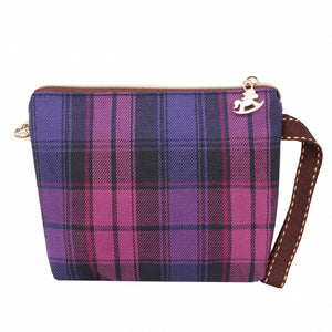 Cosmetic Wristlet Pouch (S) | UMACH153 | Checkered Purple