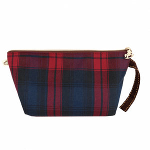 Dumpling Cosmetic Pouch (L) with Wristlet | UMACH022 | Checkered Red