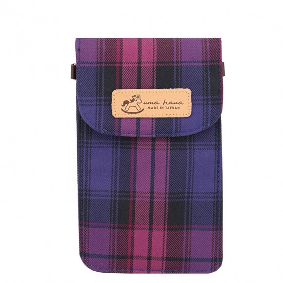Flip Handphone Pouch w Strap | UMA151CH | Checkered Purple