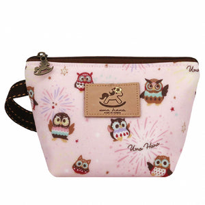 Dumpling Cosmetic Pouch (S) | UMA007 | Fireworks Owl Pink