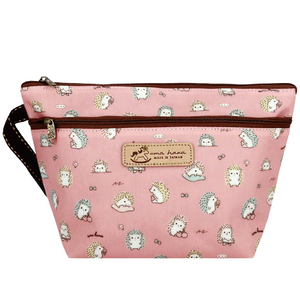 Double Zipper Large Cosmetic Pouch | UMA246 | Hedgehog Pink