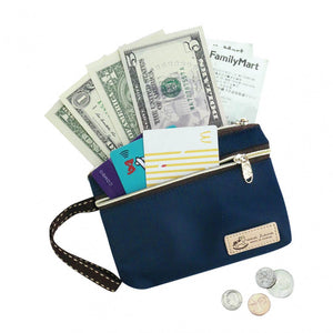 3 Zippers Pop Coin Pouch with Wristlet | UMASC236 | Nylon Black
