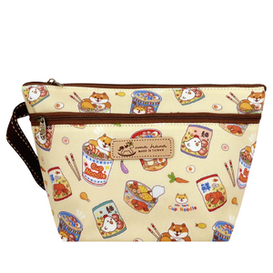 Double Zipper Large Cosmetic Pouch | UMA246 | Shiba Cup Noodle Yellow