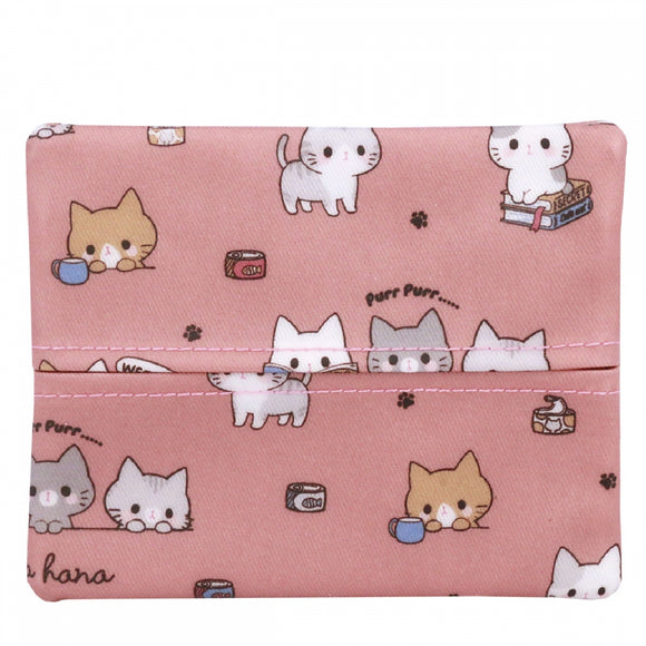 Tissue Coin Pouch | UMA009 | Tabby Cat Pink