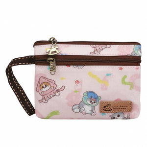 Pop Coin Pouch with Wristlet | UMA236 | Cat on Shore Pink