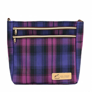 4 Zipper Crossbody Bag | UMA170CH | Checkered Purple