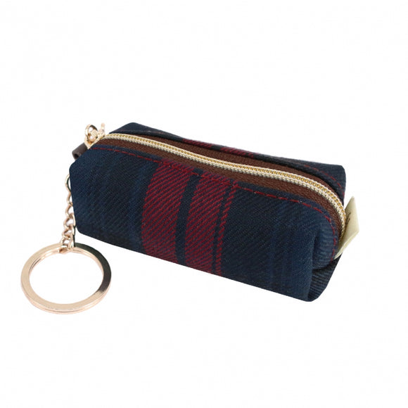 Lipstick Coin Pouch with Keyring | UMA011CH | Checkered Red