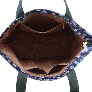 Large Travel Shoulder Bag | UMA073 | The Secret of the Flower Mist Blue