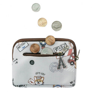 Cube Coin Pouch with Keyring | UMA206 | Travel Memories Sky Blue
