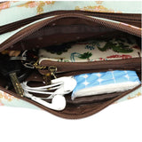 3 Zippers Rectangular Crossbody Bag | UMA218 | Amusement Park Sky Blue