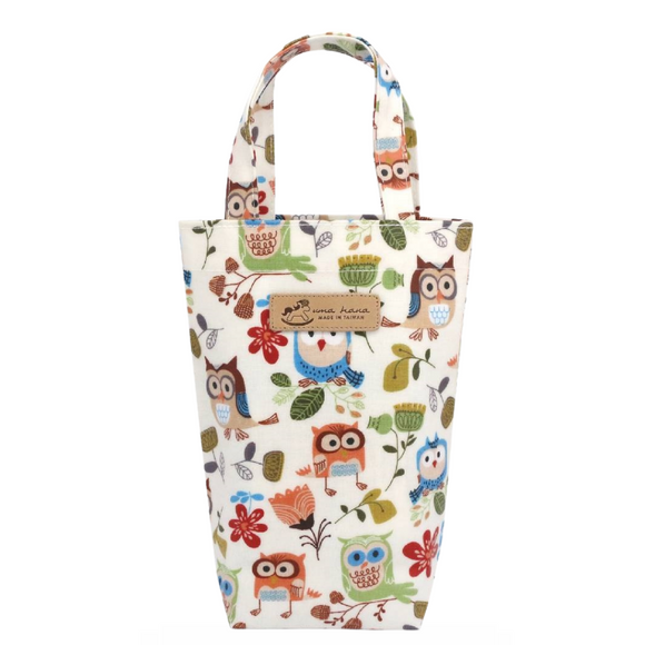 Large Bucket Water Bottle Bags | UMA163 | Meadow Owl White