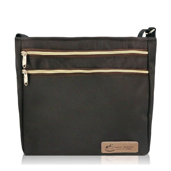 4 Zipper Crossbody Bag | UMA170SC | Nylon Coffee Black